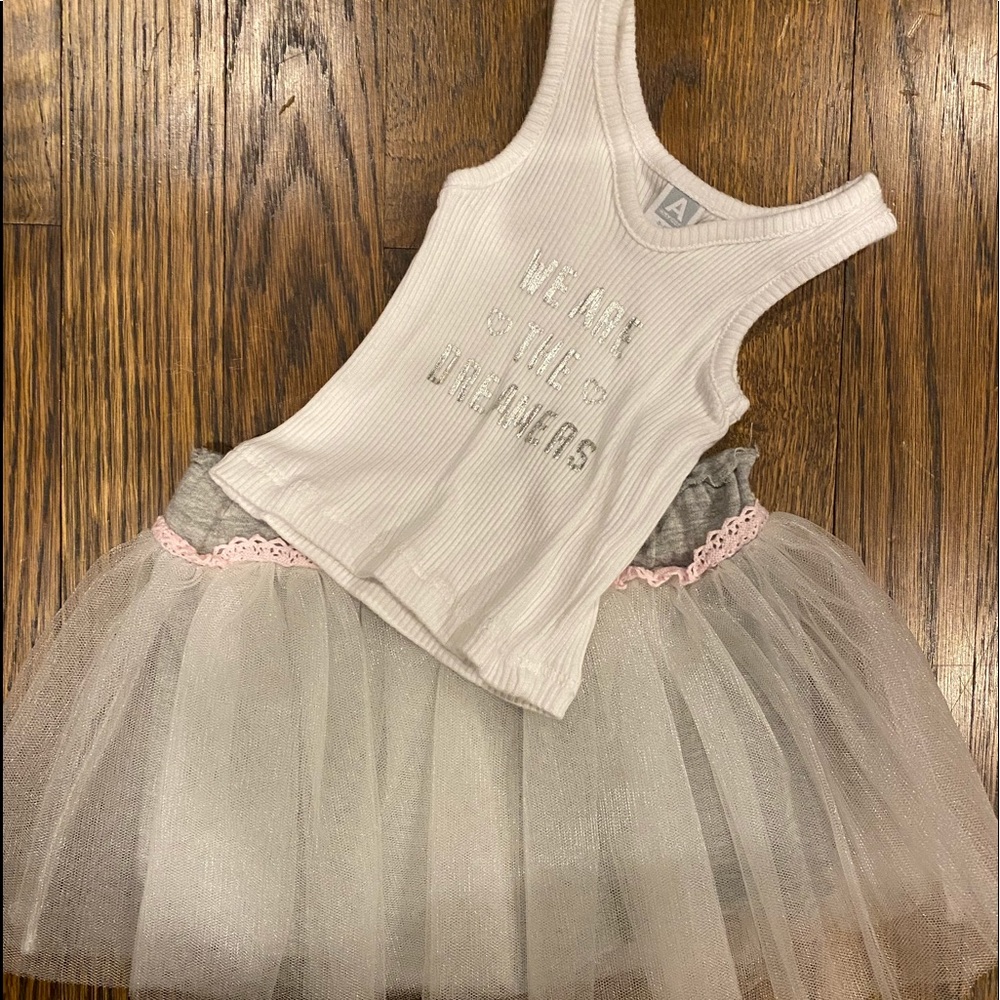Adorable baby girl tank top and fluffy skirt